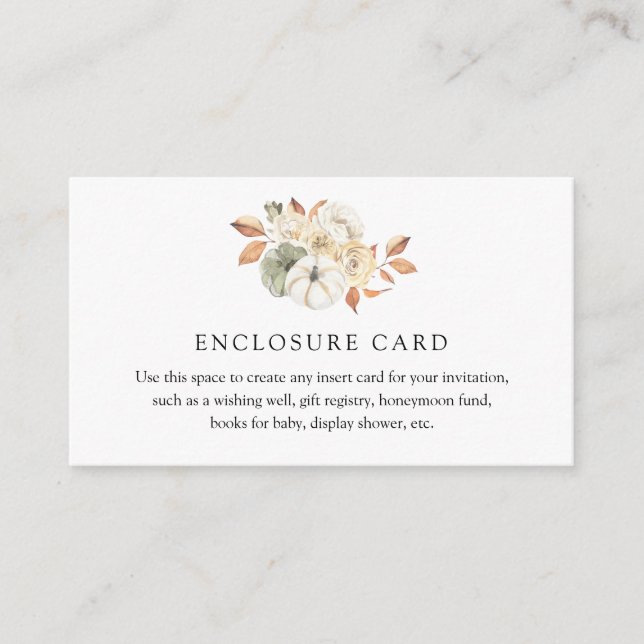 Tarjeta de cierre de calabaza de otoño (Anverso)