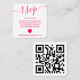 Tarjeta de cierre de código Qr para la boda rosa m