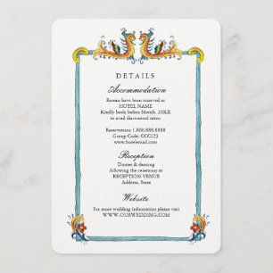 Tarjeta de cierre de detalles de boda de destino i