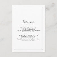 Tarjeta de cierre de direcciones minimalistas