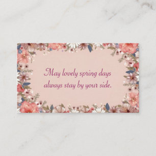 Tarjeta de cierre de flores de primavera