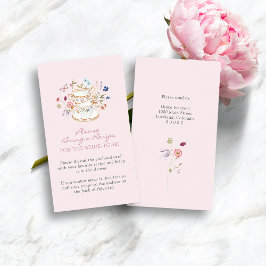 Tarjeta de cierre de flores silvestres rosadas