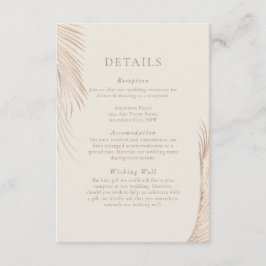 Tarjeta de cierre de hojas de palma simple moderna