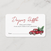 Tarjeta de cierre de pañales Raffle de Camión Rojo