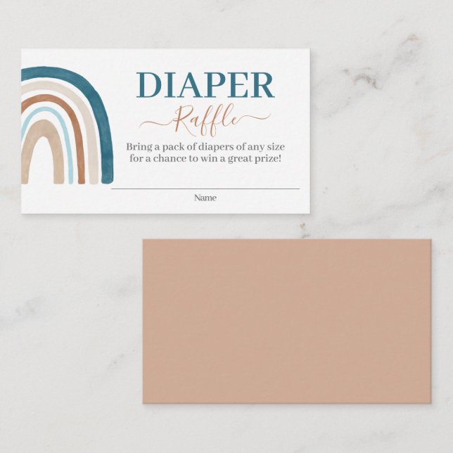 Tarjeta de cierre de Raffle Blue Rainbow Diaper Ra (Anverso / Reverso)