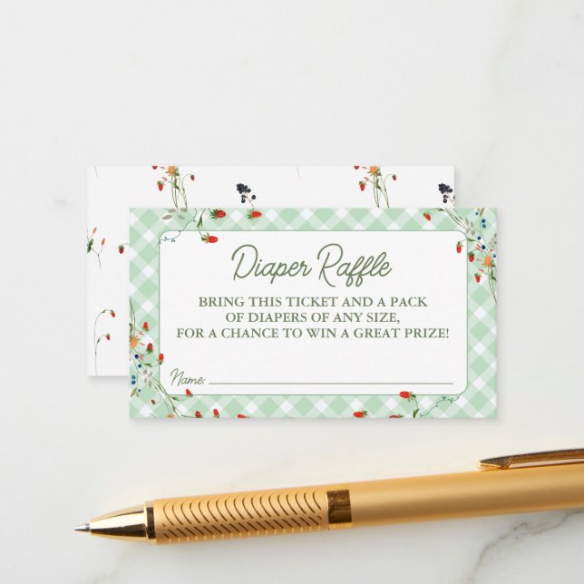 Tarjeta de cierre de Raffle de pañal de gallina (Anverso/Reverso In Situ)