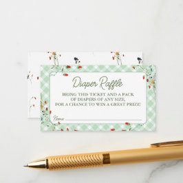 Tarjeta de cierre de Raffle de pañal de gallina