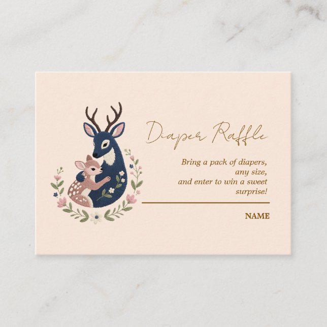 Tarjeta de cierre de Raffle Diaper para Deer Baby  (Anverso)
