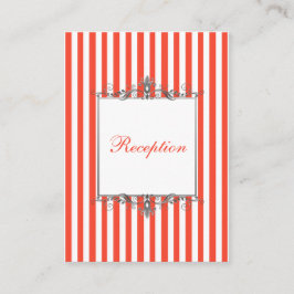 Tarjeta de cierre de rayas de plata blanca naranja