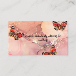 Tarjeta de cierre de recepción con mariposas