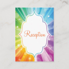 Tarjeta de cierre de recepción de arcoiris a rayas