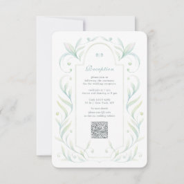 Tarjeta de cierre de recepción de boda de hojas ve