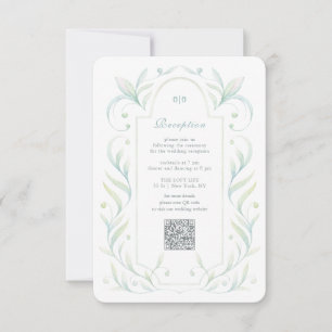 Tarjeta de cierre de recepción de boda de hojas ve