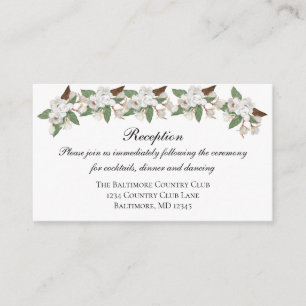 Tarjeta de cierre de recepción de boda de Magnolia