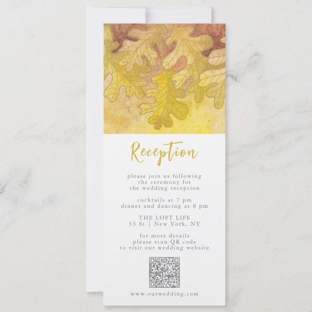 Tarjeta de cierre de recepción de boda para hojas  (Anverso)