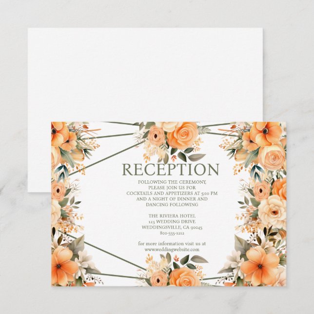 Tarjeta de cierre de recepción de bodas de verano  (Anverso / Reverso)