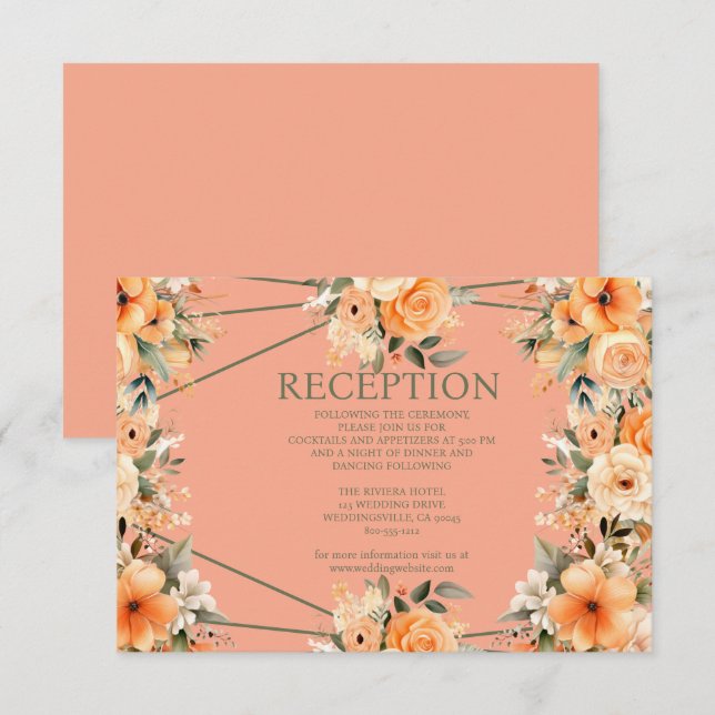 Tarjeta de cierre de recepción de bodas de verano  (Anverso / Reverso)