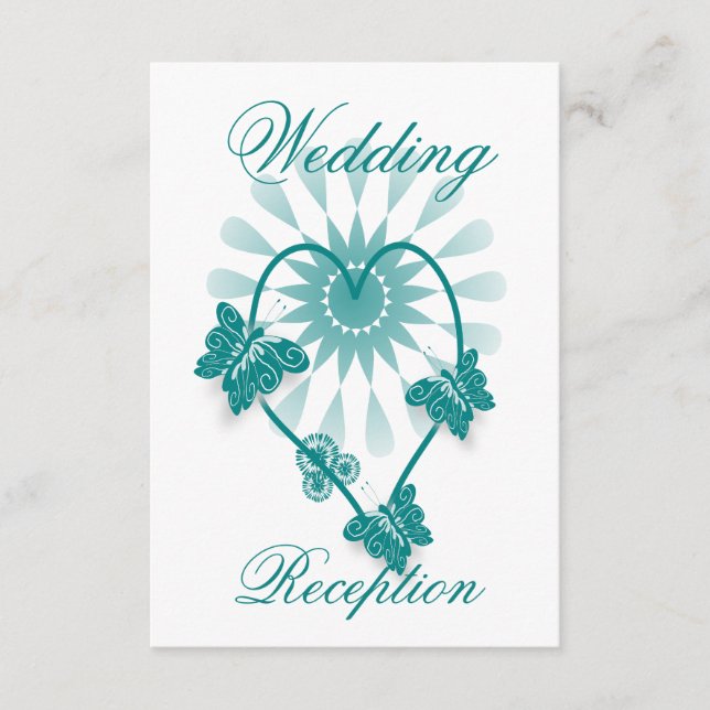 Tarjeta de cierre de recepción de bodas Mariposas  (Anverso)