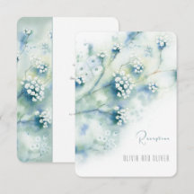 Tarjeta de cierre de recepción de flores blancas p