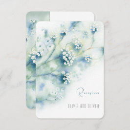 Tarjeta de cierre de recepción de flores blancas p