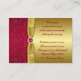 Tarjeta de cierre de recepción dorada y roja