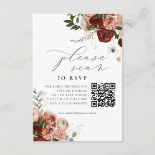 Tarjeta de cierre de sitio web boda Código QR RSVP