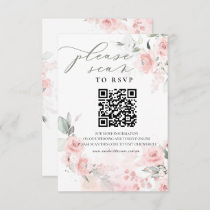 Tarjeta de cierre de sitio web boda Código QR RSVP