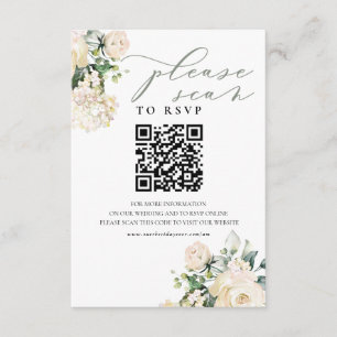 Tarjeta de cierre de sitio web boda Código QR RSVP