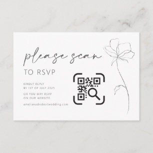 Tarjeta de cierre de sitio web boda Código QR RSVP