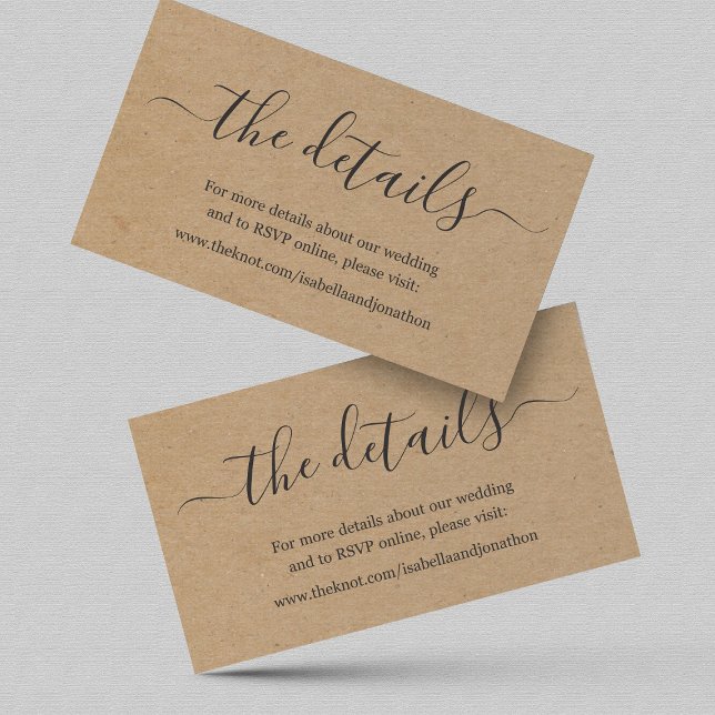 Tarjeta de cierre de sitio web boda - Kraft rústic (Subido por el creador)