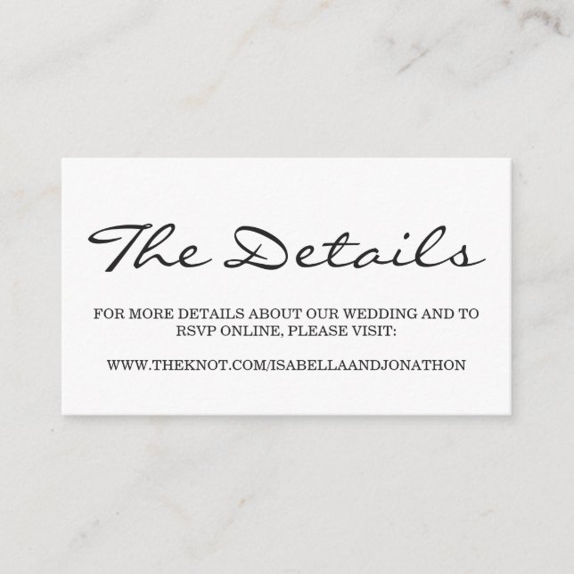 Tarjeta de cierre de sitio web de boda (Anverso)