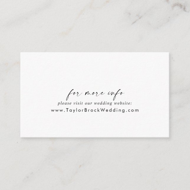 Tarjeta de cierre de sitio web de Boda de guiones  (Anverso)