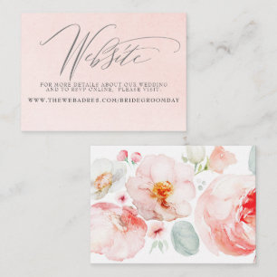 Tarjeta de cierre de sitio web de Boda floral rosa