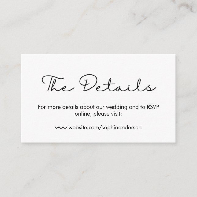 Tarjeta de cierre de sitio web del Boda de caligra (Anverso)