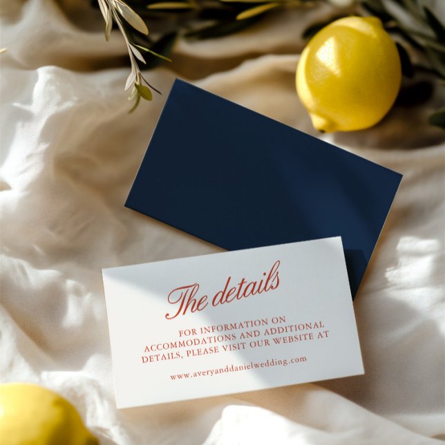 Tarjeta de cierre de sitio web elegante retro Boda (Elegant Retro Wedding Website Enclosure Card)