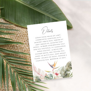 Tarjeta de cierre del Boda botánico Tropical Boho