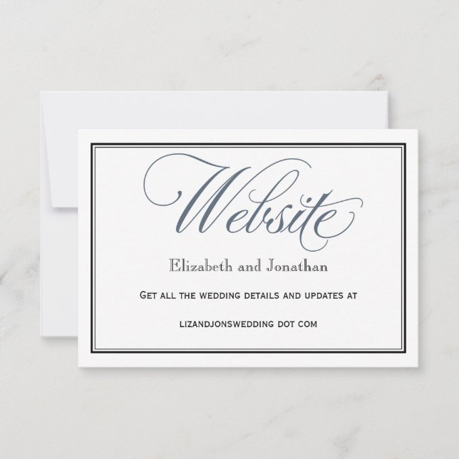 Tarjeta de cierre del sitio web de Slate Blue Boda (Anverso)