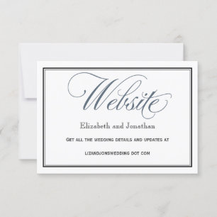 Tarjeta de cierre del sitio web de Slate Blue Boda