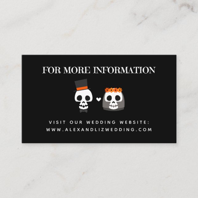 Tarjeta de cierre del sitio web del Boda de calave (Anverso)