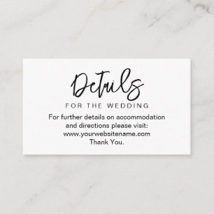 Tarjeta de cierre del sitio web del Boda de detall