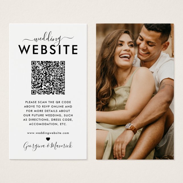 Tarjeta de cierre del sitio web del Boda fotográfi (Anverso y reverso)