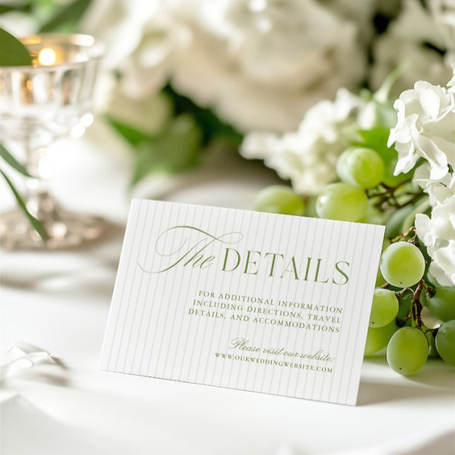 Tarjeta de cierre del sitio web del Boda Sage Gree (Sage Green & Beige Wedding Website Enclosure Card)