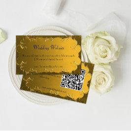 Tarjeta de cierre del sitio web Gold Vintage Weddi