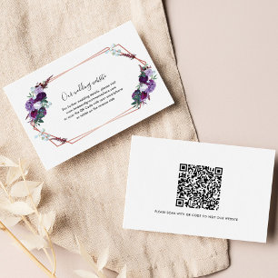 Tarjeta de cierre del sitio web Purple Floral Boda