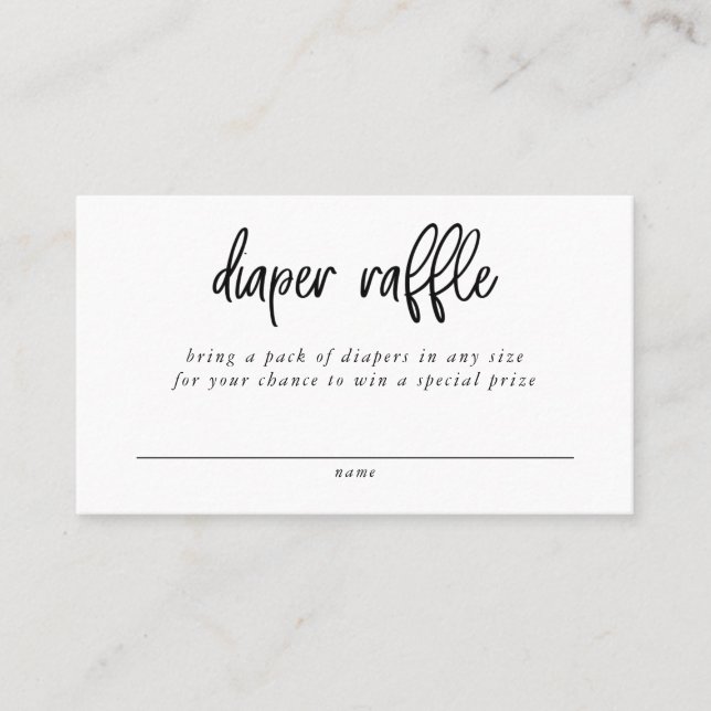 Tarjeta de cierre Diaper Raffle (Anverso)