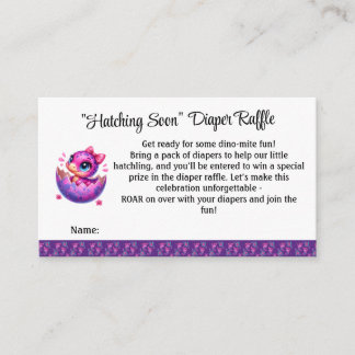 Tarjeta de cierre Dino Diaper Raffle "Hatching Pro