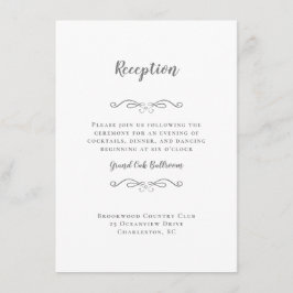 Tarjeta de cierre elegante gris para recepción de 