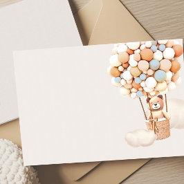 Tarjeta de cierre en blanco para los globos de oso