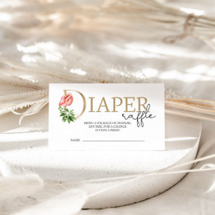 Tarjeta de cierre Flamingo Baby Shower Diaper Raff