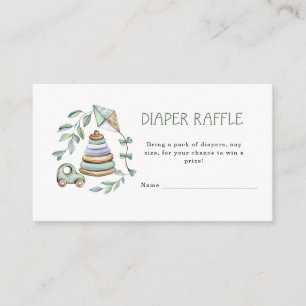 Tarjeta de cierre Green baby Shower Diaper Raffle